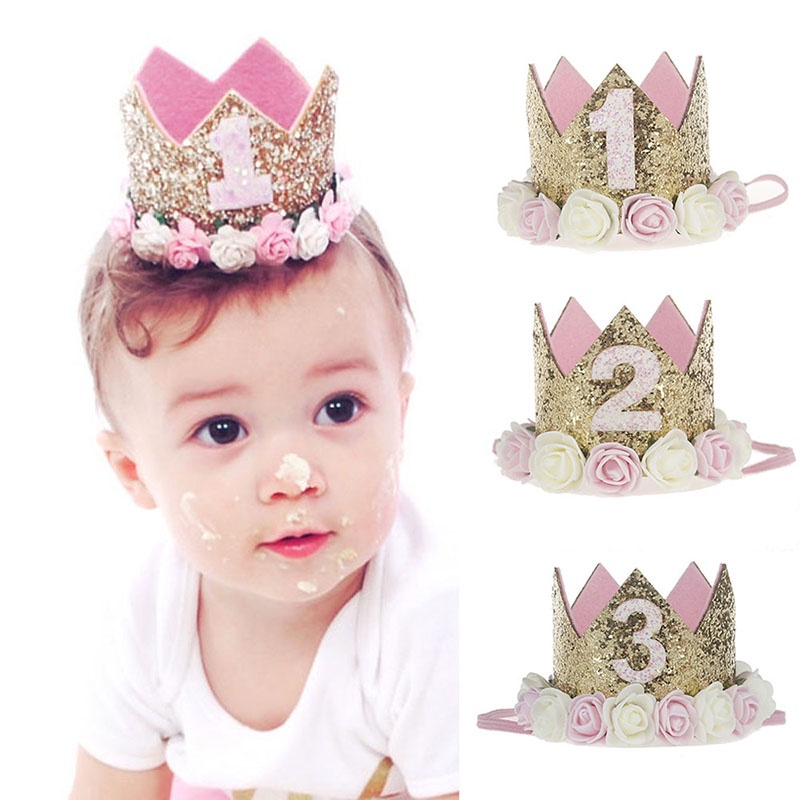 Băng Đô Hình Vương Miện Dễ Thương Cho Bé Gái