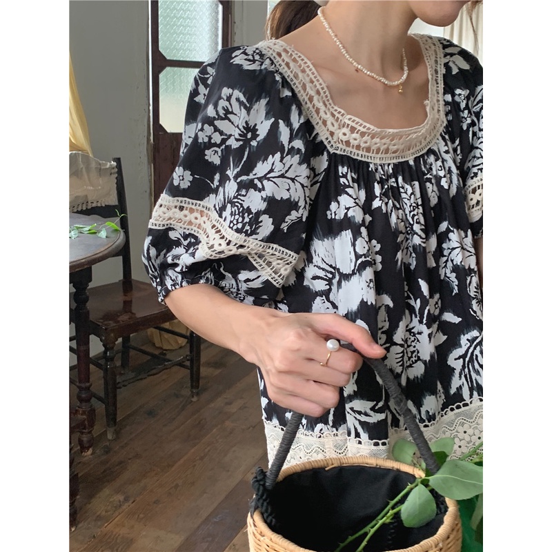 Áo Sơ Mi Ren Hoa Ngắn Tay Thời Trang Sành Điệu 53322