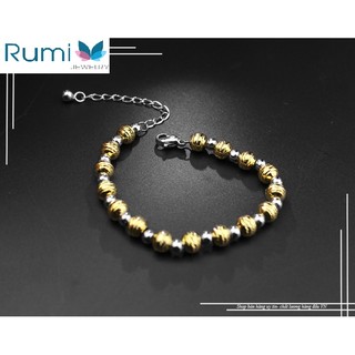 Lắc tay nữ bi vàng trắng