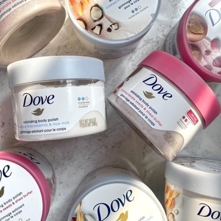 Tẩy da chết Dove chăm sóc da chiết xuất bơ hạt mỡ và hạt lựu 298g
