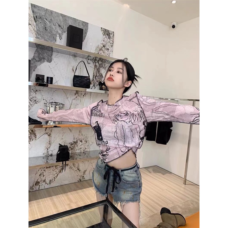 Áo Thun Dài Tay Chống Nắng Form Rộng Phong Cách Hàn Quốc Dành Cho Nữ