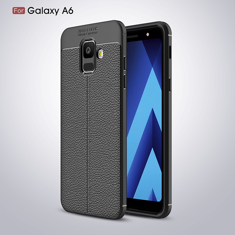 Ốp Lưng Samsung A6 dẻo vân giả da chống sốc