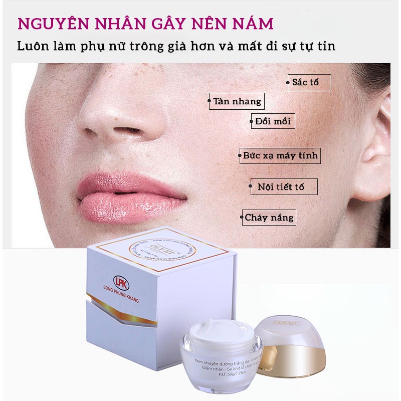 Kem OLY HT chuyên dưỡng trắng da - Giảm nám - Giảm nhăn - Se khít lỗ chân lông 50g