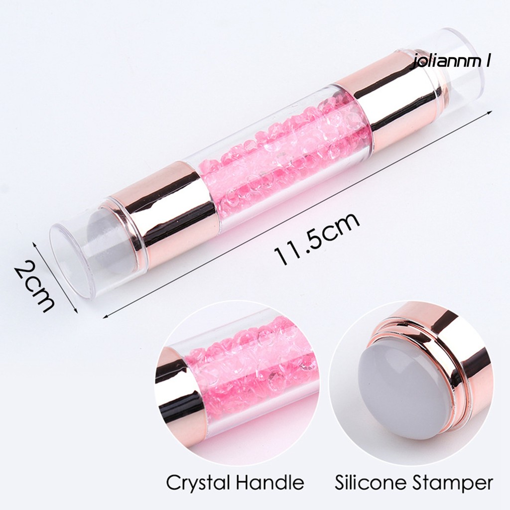 Dụng cụ dập khuôn trang trí móng nghệ thuật bằng silicon hai đầu kèm 2 cây cạo