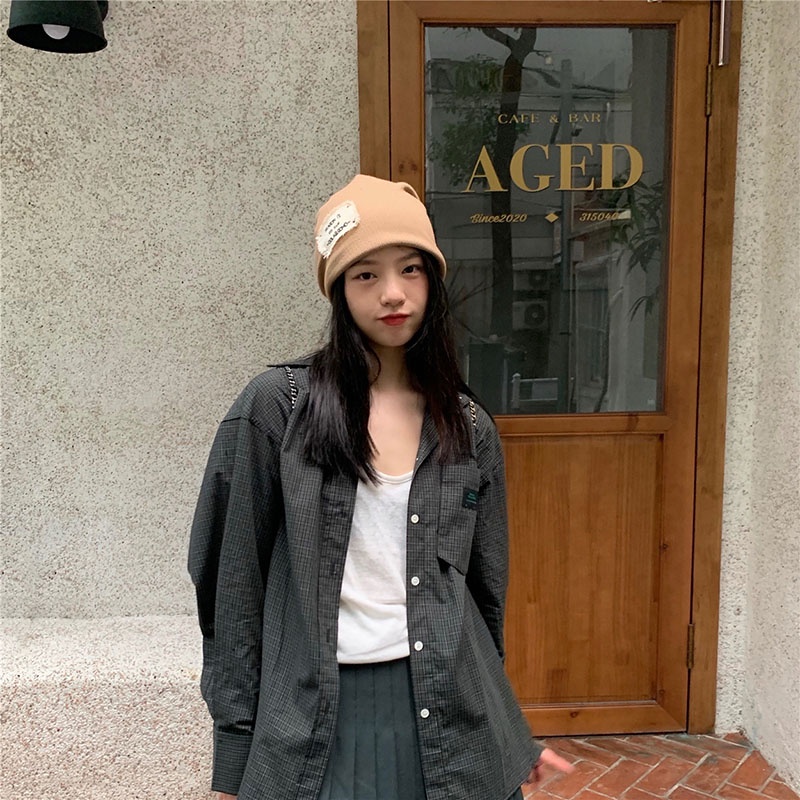 Mũ trùm đầu dệt kim phong cách Nhật Bản xinh xắn thời trang dành cho nữ