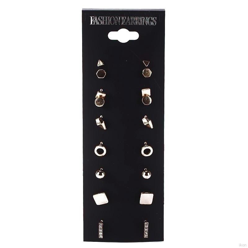 Set 9 đôi bông tai xỏ lỗ nhiều kiểu xinh xắn cho nữ