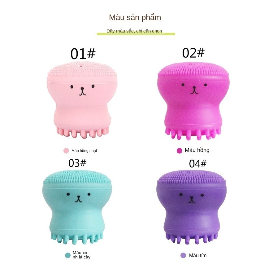 Cọ rửa mặt silicon hình dạng bạch tuộc tiện dụng