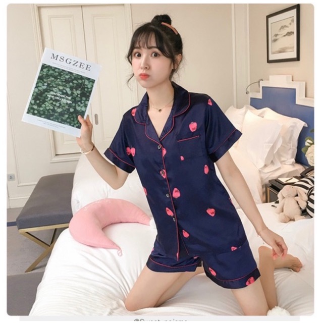 [ ẢNH THẬT ] BỘ NGỦ LỤA PIJAMA  MẶC NHÀ