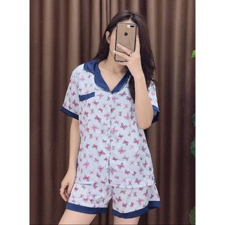 Sỉ Bộ Lụa Mặc Nhà Áo Cộc Quần Cộc _ ảnh thật