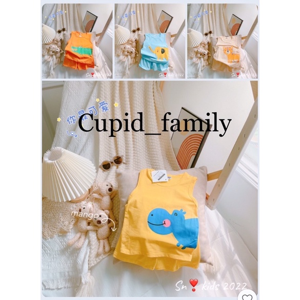 Bộ ba lỗ cotton hình siêu kute cho bé trai bé gái - B3LCH