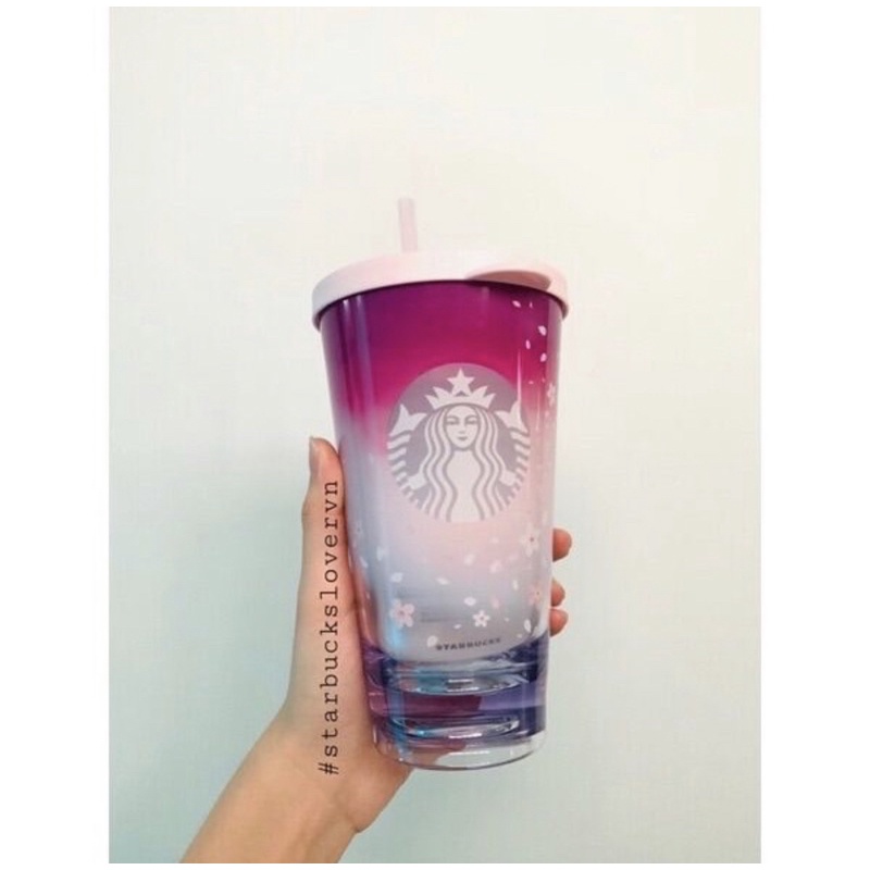 |CHÍNH HÃNG| LY COLDCUP HOA ANH ĐÀO TÍM 16OZ