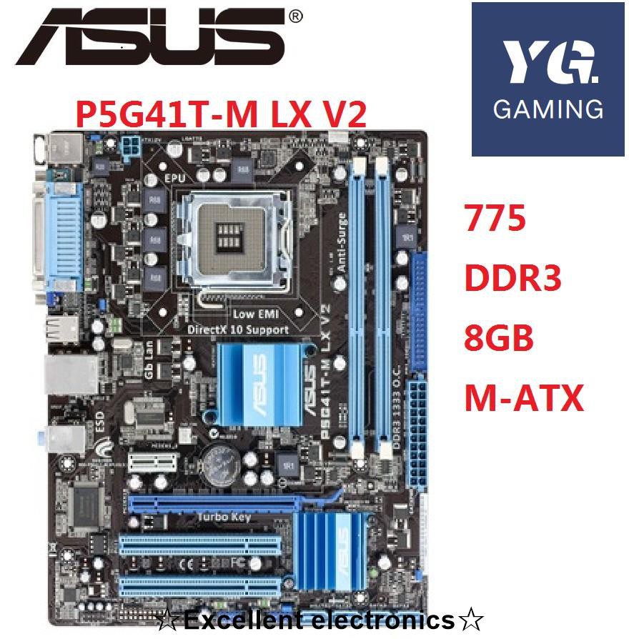 Bo Mạch Chủ Asus P5g41t-m Lx V2 G41 Lga 775 Q8200 Ddr3 8g U Atx Uefi Bios Chính Hãng