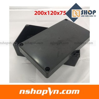 Hộp nhựa chữ nhật II 200x120x75 thích hợp cho việc chế tạo, làm hộp nguồn, hộp đựng mạch điện tử, hộp bảo vệ thiết bị