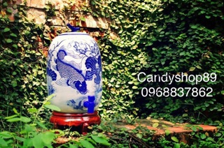 Bình đựng nước men lam cổ 6,5L