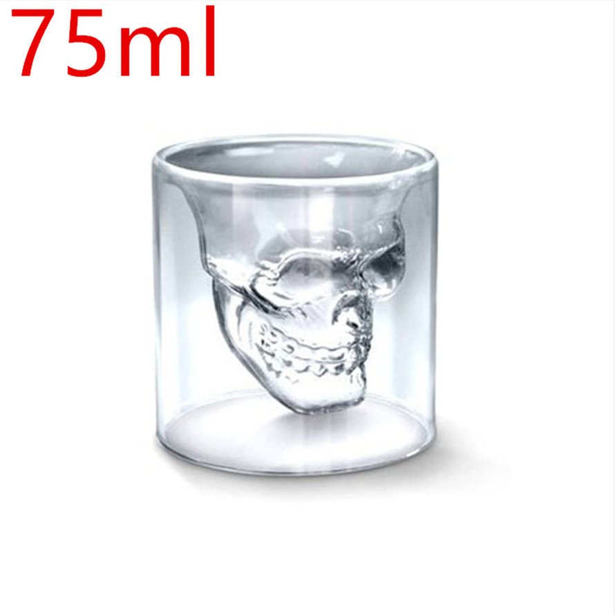 Chai rượu thủy tinh thiết kế đầu lâu độc đáo sáng tạo