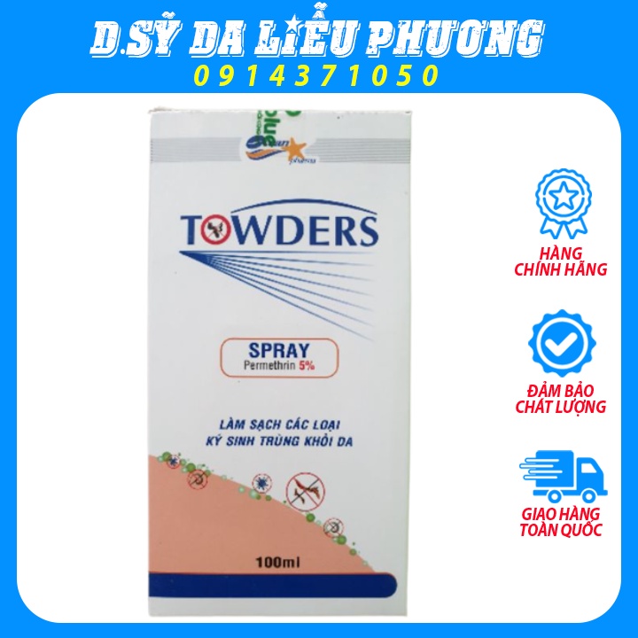 Xịt Ghẻ Ngứa Towders Spray 100ml (Permethrin 5%)