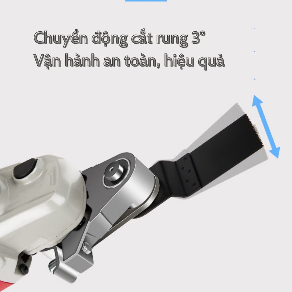 Bộ dụng cụ chuyển máy mài thành máy cắt rung tặng kèm phụ kiện lưỡi cắt và giấy nhàm cho máy mài góc 100mm
