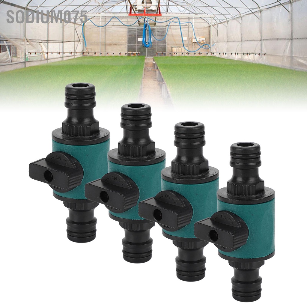 Sodium075 4 cái ống Đầu nối nhanh bằng nhựa Chống rò rỉ đầu kép Bộ điều hợp vườn cho hệ thống tưới tiêu