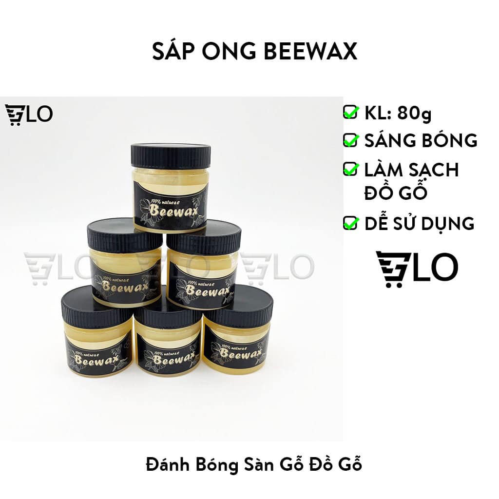 Sáp Ong Beewax Đánh Bóng Đồ Gỗ ,Bàn Ghế Gỗ - Tủ Gỗ - Sàn Gỗ Đa Năng loại 80g