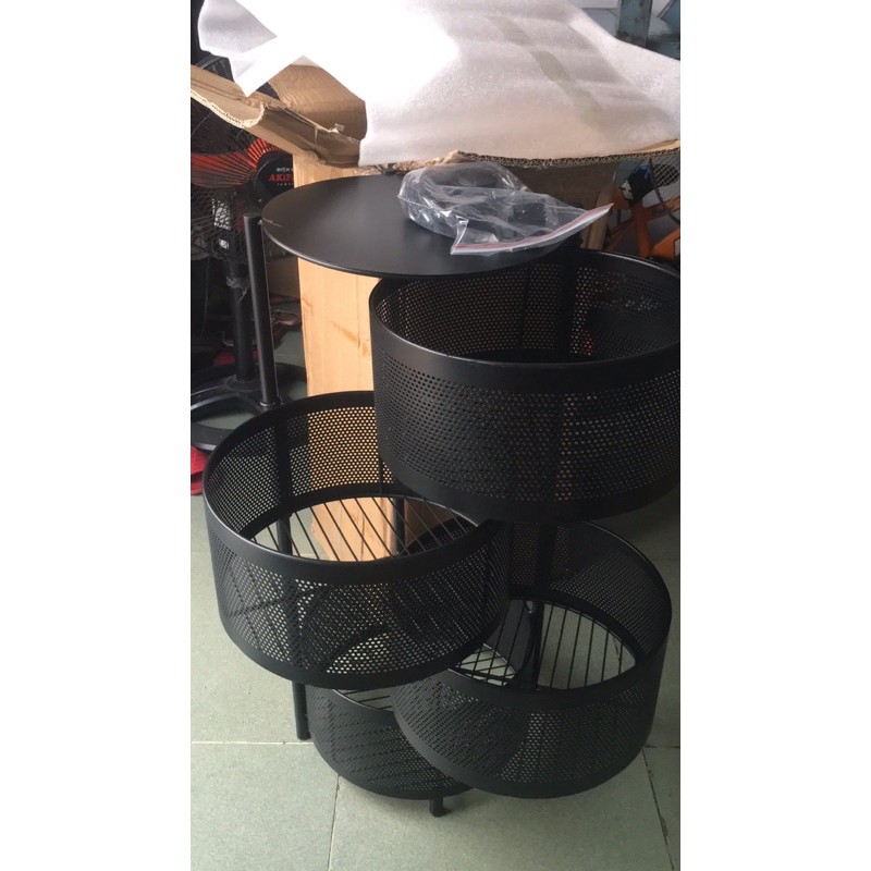 kệ tròn 4 tầng đa năng, kệ tròn đựng vật dụng tiện lợi có bánh xe