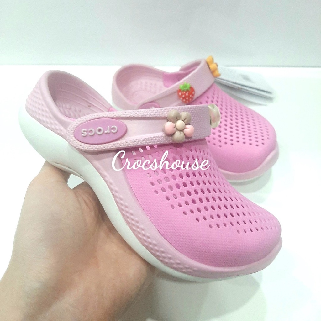 (Tặng jibbitz) Dép sục crocs literide trẻ em nhiều màu cao cấp, dép cross trẻ em mẫu kiểu thứ 2 - crocs house