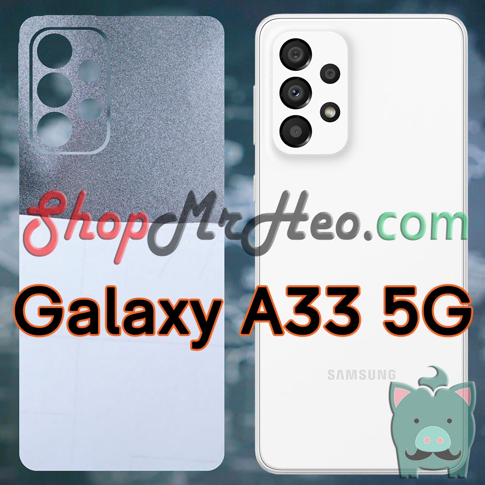 Skin Dán Mặt Sau Lưng Samsung Galaxy A33 5G (Carbon, Hình Hộp, Nhám, Vân Da, Nhôm Xước)