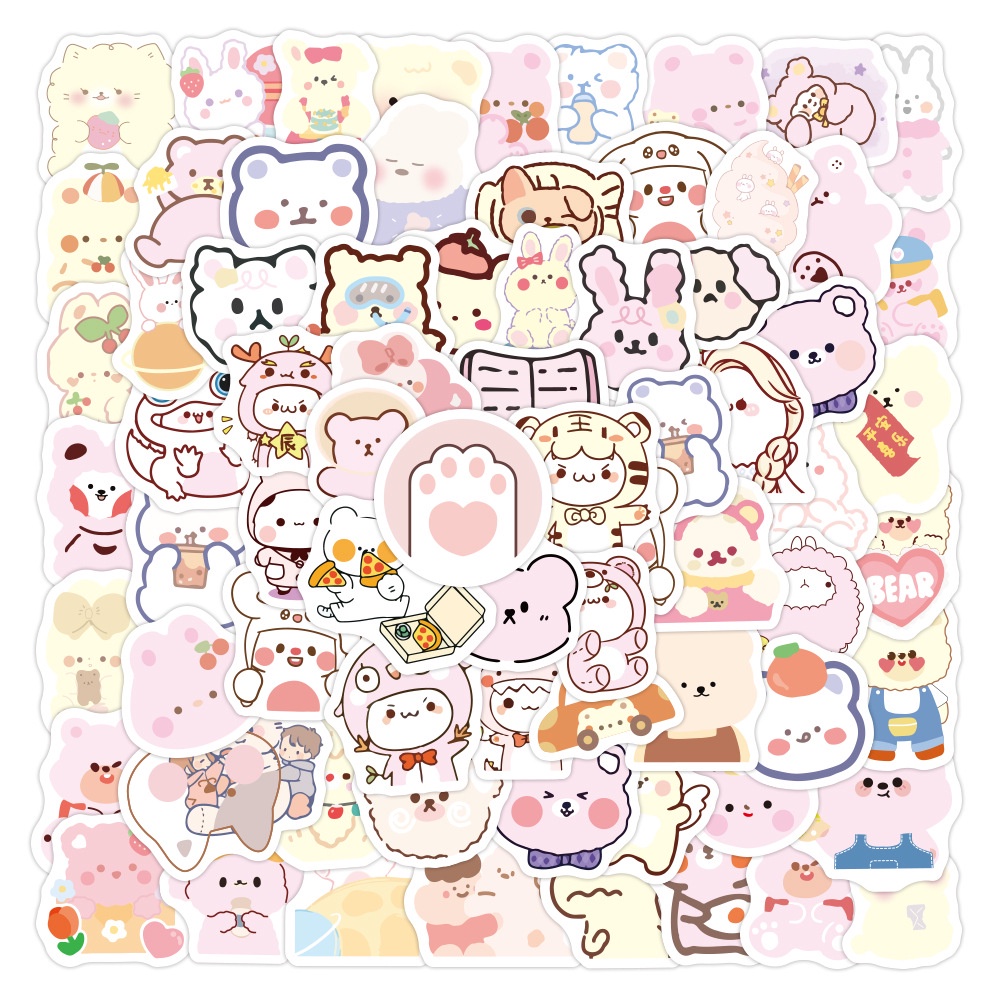 Sticker cute dán điện thoại, hình dán laptop chống nước, mũ bảo hiểm, vali sét 100 miếng
