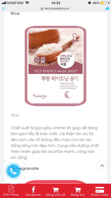 Mặt nạ giấy tự nhiên Natureby 100% make in KOREA