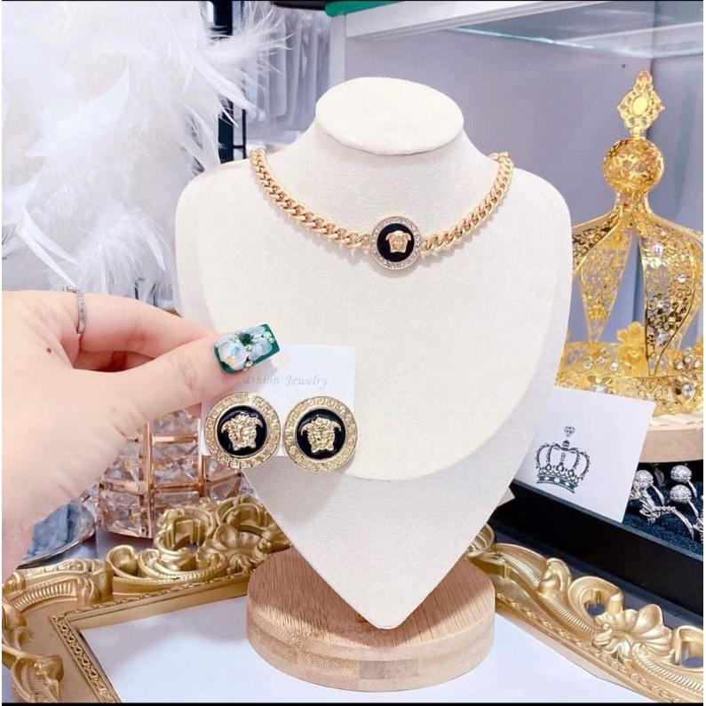 SET VÒNG CỔ & BÔNG TAI VERSACE SIÊU ĐẸP