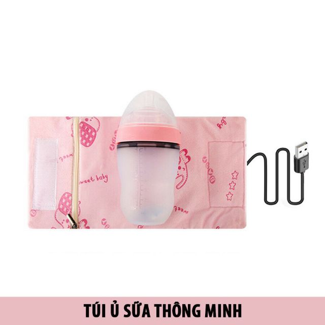 Túi vải quấn ủ kèm dây nguồn USB giữ nhiệt làm nóng bình sữa