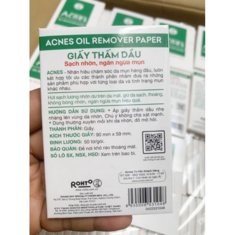 Giấy thấm dầu Acnes 50 tờ - date 2025