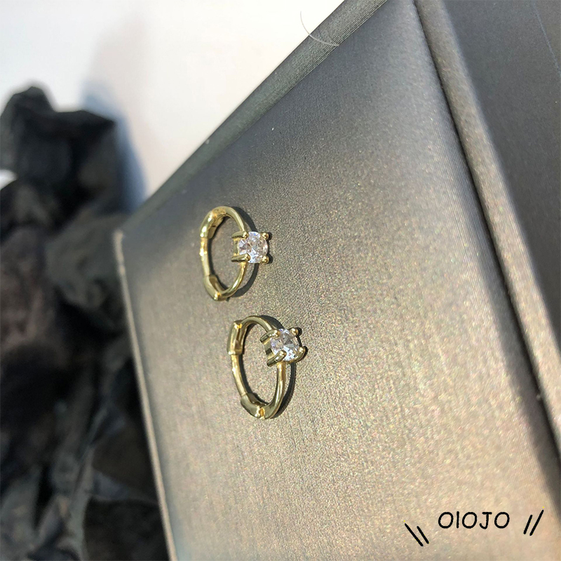 Khuyên Tai Tròn Mạ Vàng 14k Đính Đá Sang Trọng