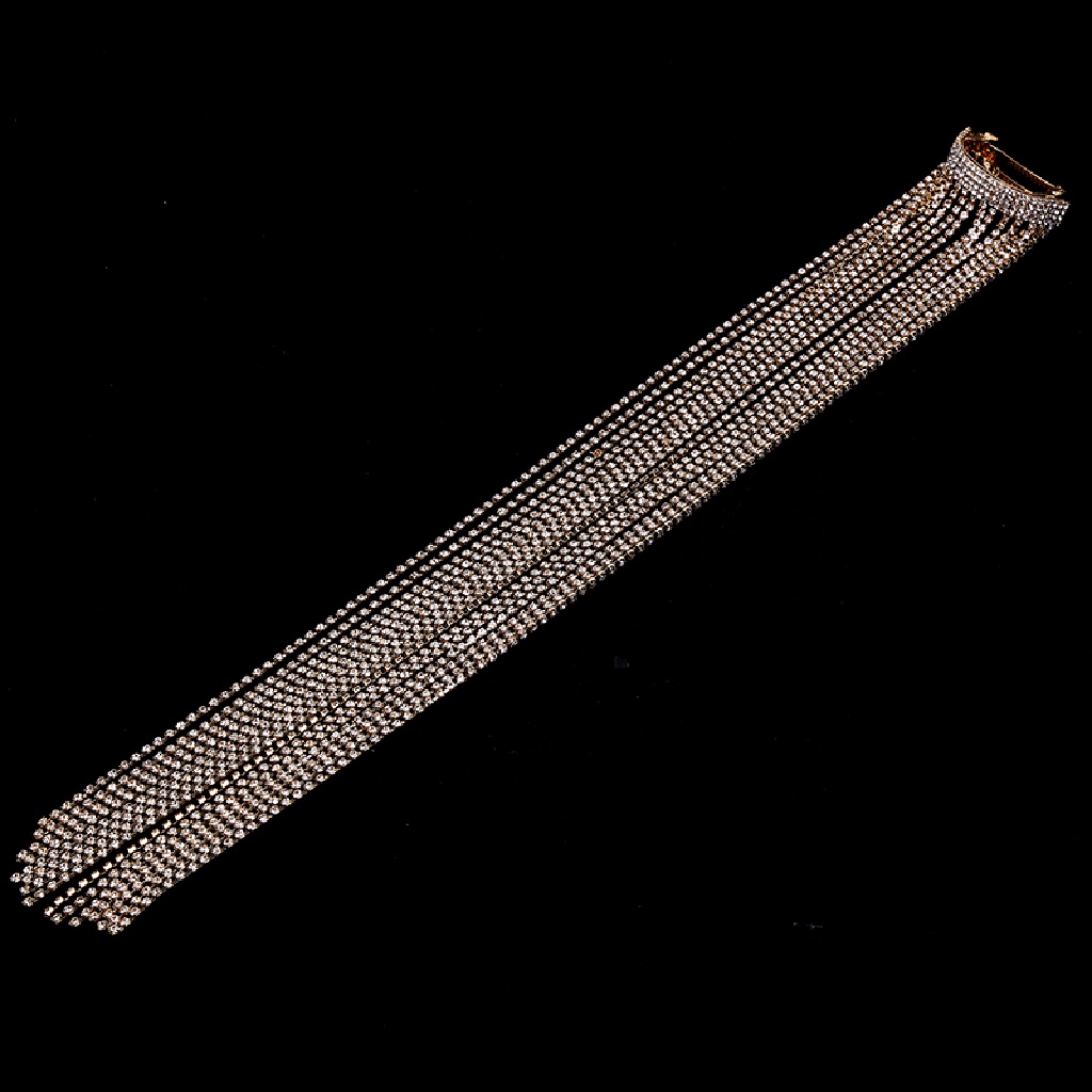 Kẹp Tóc Chuỗi Dài Đính Đá Lấp Lánh Thời Trang Cho Nữ