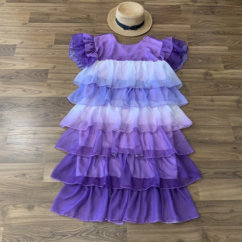 Đầm tím loang màu vintage
