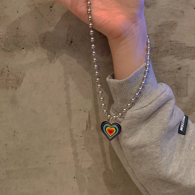 ✨✨Vòng cổ Hợp Kim Mặt Hình Trái Tim Nhiều Màu Thời Trang Cho Nữ