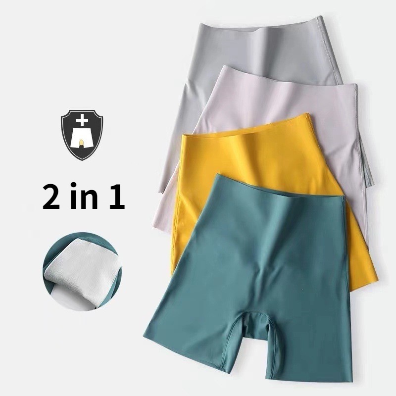 Quần Lót Boxer An Toàn Không Đường May Lưng Cao An Toàn Cho Nữ