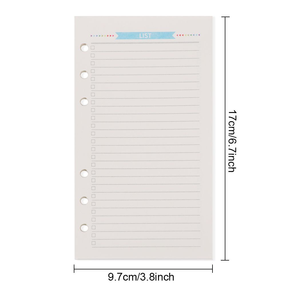 Set 40 trang sổ ghi chú 6 lỗ khổ A6 tiện dụng