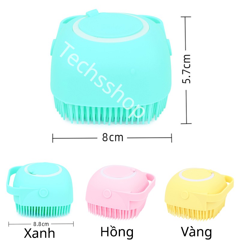 Bông Tắm Silicon Có Ngăn Chứa Xà Phòng Dung Tích 80ml Vừa Cọ Sạch Vừa Massage Tiện Lợi - Silicon Massage Bath Brush