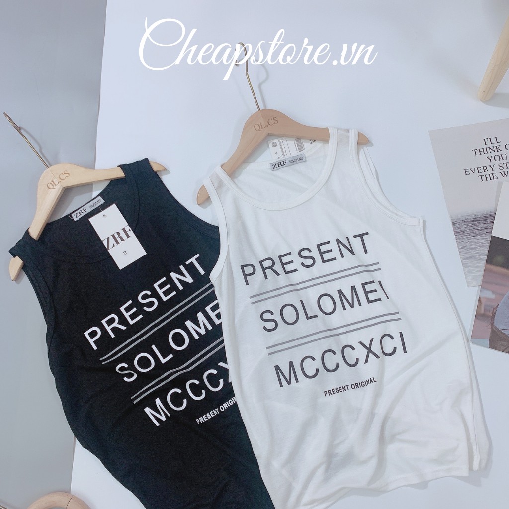 [Mã FAMAYWA giảm 10K đơn 50K] Áo phông giấy nữ_Áo ba lỗ thun giấy in chữ 2 màu basic hottrend 2021 | BigBuy360 - bigbuy360.vn