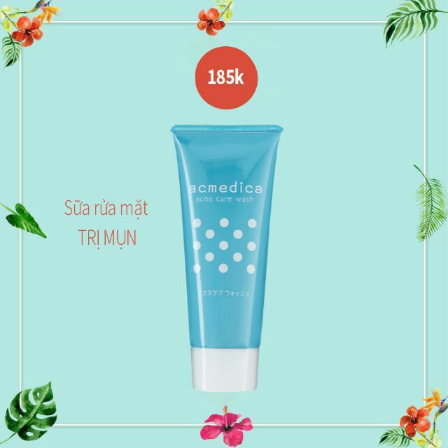 Sữa Rửa Mặt Ngăn Ngừa Mụn và kem chấm mụn Naris Cosmetic Acmedica Acne Care Wash 100g