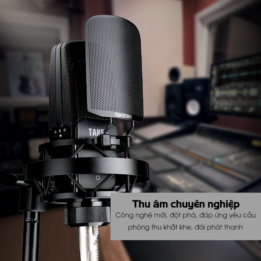 Mic Thu Âm Livestream Hát Karaoke Chuyên Nghiệp Takstar TAK55 Độ Nhạy Cao, Lọc Tạp Âm, Chính Hãng Cao Cấp Bảo Hành 1 Năm