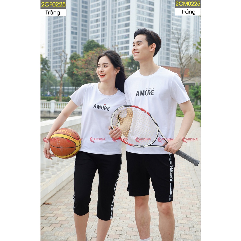 Đồ Bộ Nam 𝐂𝐀𝐑𝐃𝐈𝐍𝐀 Chất Cotton Cao Cấp Áo Cộc Tay In Chữ Kiểu Dáng Thể Thao 2CM02
