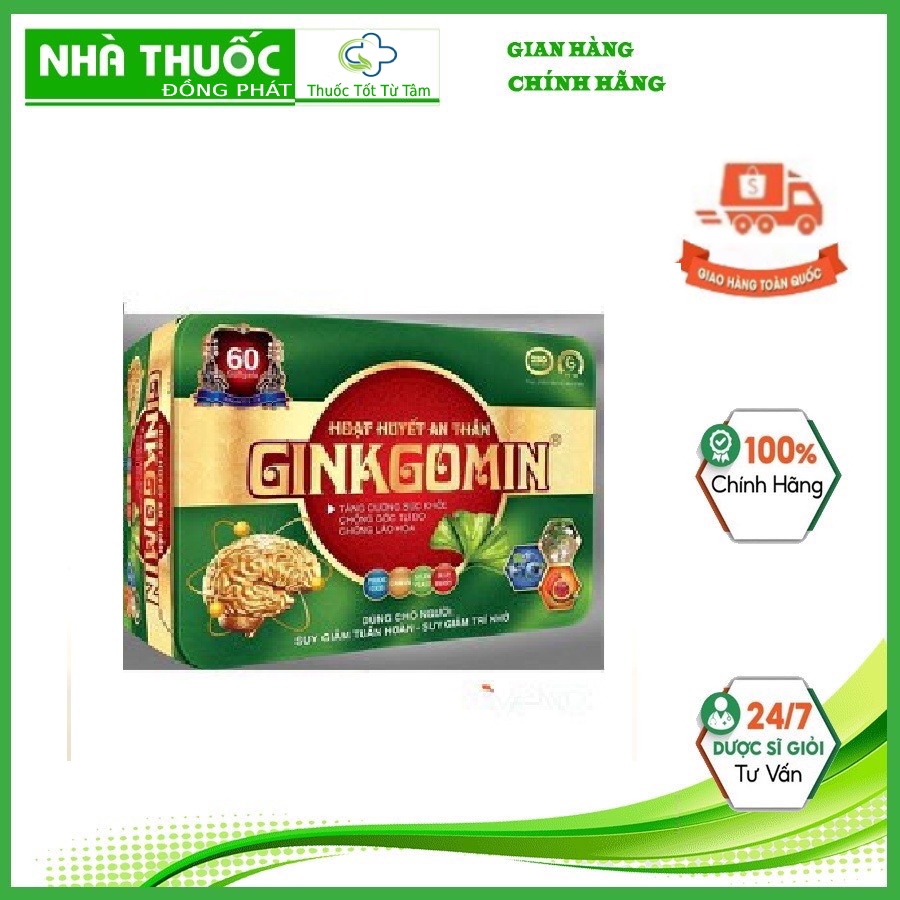 Hoạt huyết an thần GINKGOMIN hỗ trợ nhanh đau đầu,mất ngủ,hoa mắt,chóng mặt,tê bì tay chân