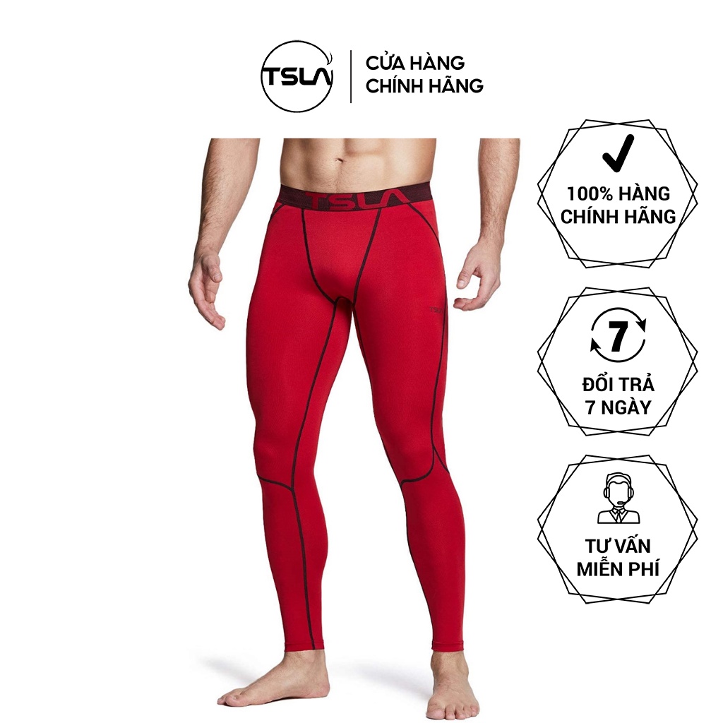 Quần legging thể thao nam giữ nhiệt TSLA lót lông form ôm thun co giãn bó cơ combat chạy bộ đạp xe gym work out