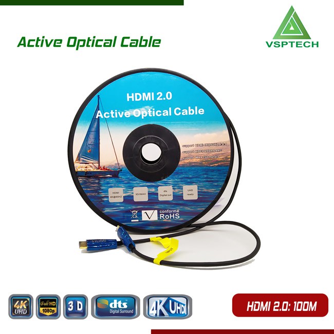 Cáp Active Opticail 4K - 3D HDMI 2.0V - 100m