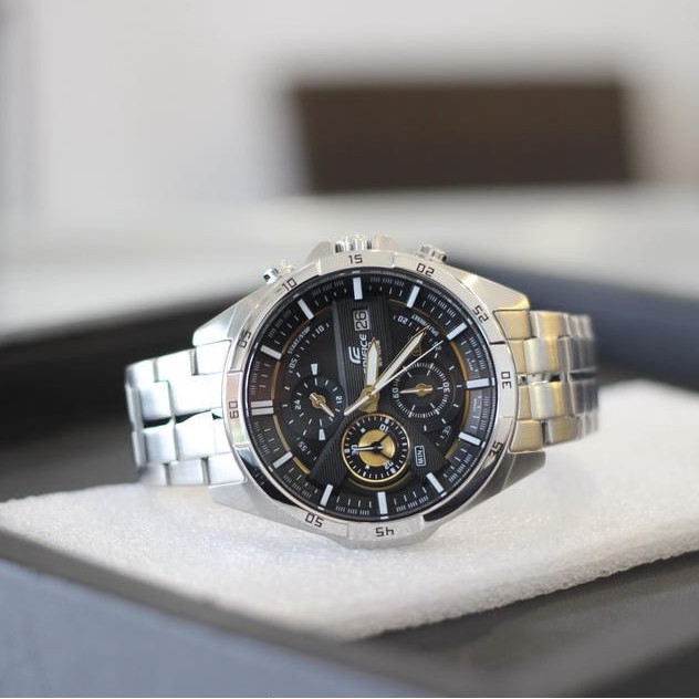 Đồng Hồ Casio Edifice EFR-556D Bạc Mặt Đen Full Box Hãng