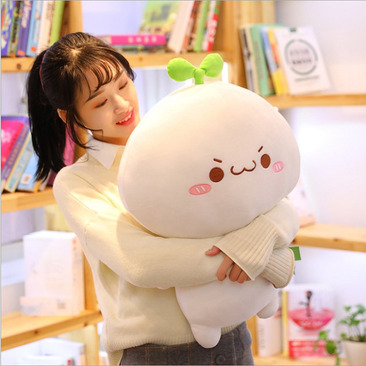 Gấu Bông Rau Mầm - Quà Tặng Cho Bé Siêu Mềm Mịn Siêu Cute,Mầm Cây Dễ Thương Chất NhungCo Dãn 4 Chiều Size 35cm.SANBEOVN
