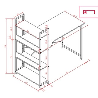 Bàn học liền kệ sách BLV101- Đen