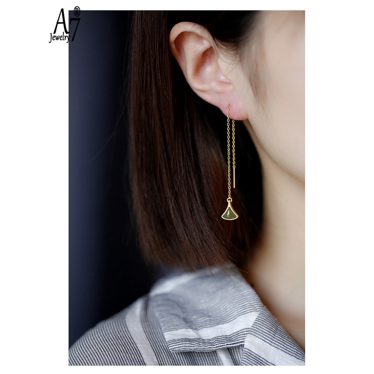 Khuyên Tai Bạc A7 Dạng Móc Treo Hình Hoa Sành Điệu Cho Nữ