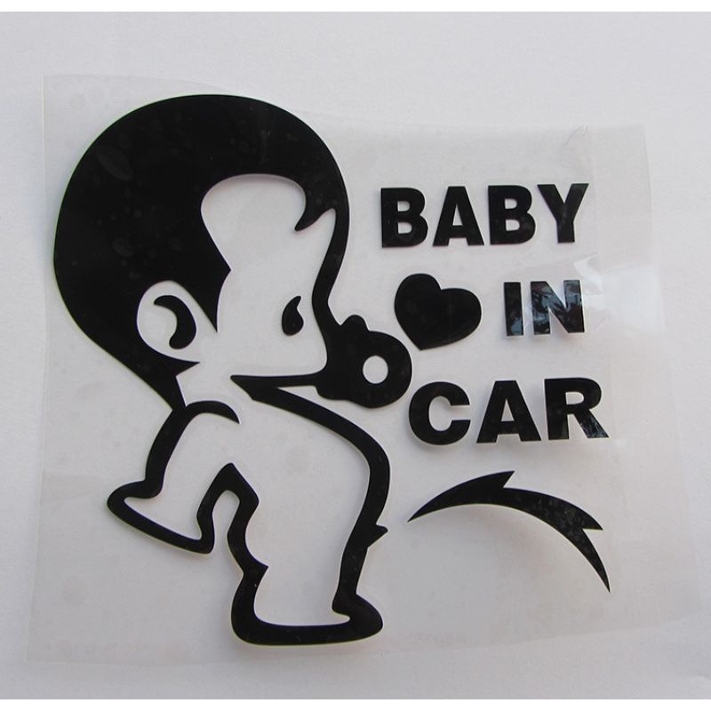 Tem decal dán xe hơi xe ô tô BABY IN CAR, BABY ON BROAD